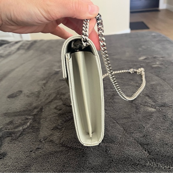 SOLD - AUTHENTIC YSL CLASSIC CASSANDRE CHAIN WALLET IN GRAIN DE POUDRE LEATHER - Picture 7 of 13